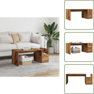 vidaXL The Living Store Tavolino da Salotto Legno Antico 90x45x35 cm in Truciolato - Tavolino in truciolato