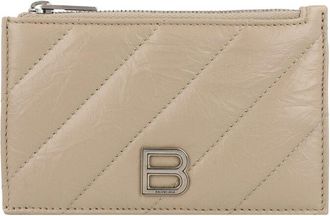 Balenciaga Long Crush Leather Card Holder