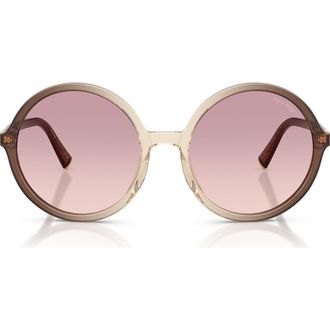 Miu Miu 59mm Gradient Round Sunglasses in Brown Gradient/Brown/Violet at Nordstrom