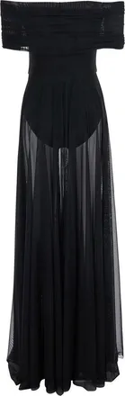 Norma Kamali Womens Long Dress Square Neckline Black