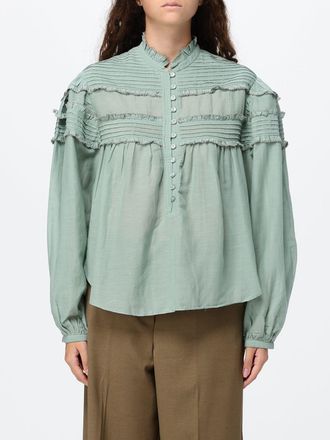 Isabel Marant Camicia in cotone con rouches e collo alla coreana