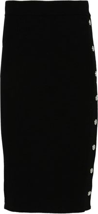 Pinko ribbed-knit midi skirt - women - Wool/Polyamide - L - Black