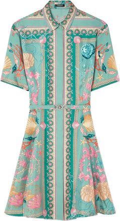 Versace Chemisier corto Underwater Barocco in seta - Verde