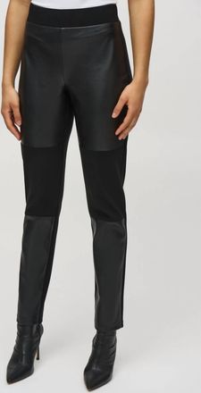 Joseph Ribkoff Pull-On Faux Leather Slim Pant In Black