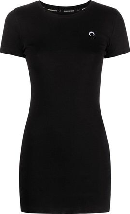 Marine Serre Logo-Embroidered T-Shirt Dress - Womens - Organic Cotton