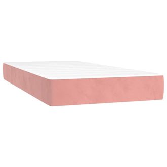 vidaXL Colch&oacute;n Muelles Ensacados Para Ni&ntilde;os Firmeza Media Terciopelo Rosa 80x160 Cm Vidaxl