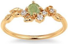 Made by Mary Lumi Flora Ring in Gold Vermeil /Green at Nordstrom, Size 10