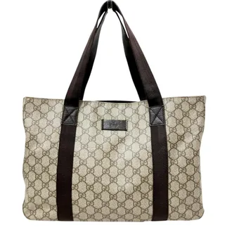 Gucci Beige Pvc Leather Tote Bag (Pre-Owned)