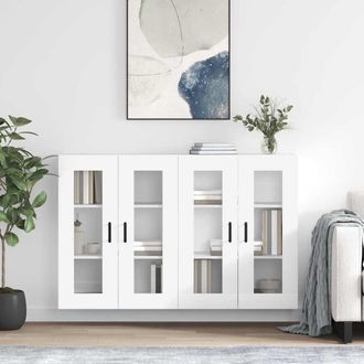 vidaXL Vidaxl - Armarios De Pared 2 Uds Madera De Ingenier&iacute;a Blanco