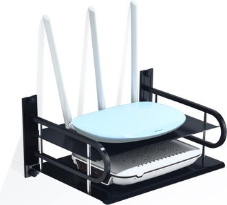 OEM Estanter&iacute;a Met&aacute;lica De Pared Para Equipos Audiovisuales, Estantes Flotantes Para Router, M&oacute;dem, Decodificador De Tv, Reproductores Multimedia, Decodif