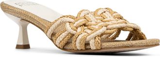 Donald J Pliner Raffia Kitten Heel Slide Sandal in Bone/Natural at Nordstrom Rack, Size 8.5