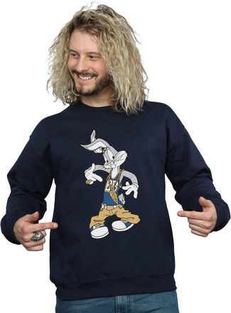 Looney Tunes Mens Bugs Bunny Rapper Sweatshirt Medium Navy Blue