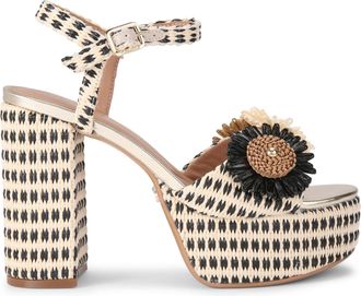 Carvela Womens Sorrento Flower Platform Sandals - Black - Size UK 8