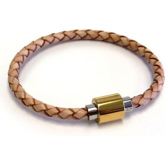 Liza Schwartz Braided Leather Magnetic Bracelet in Natural at Nordstrom Rack