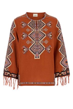 Isabel Marant Isabel Marant Orange Silk Zelda Blouse