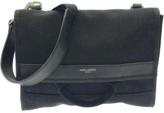 Saint Laurent Pre-owned Cross Body Bags, female, Black, Size: ONE SIZE Pre-owned Canvas Shoulder Bag