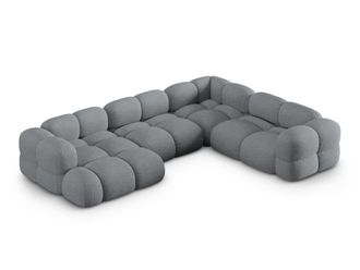 Cosmopolitan Design Sof&aacute; esquinero panor&aacute;mico derecho 5 plazas tejido estructural gris