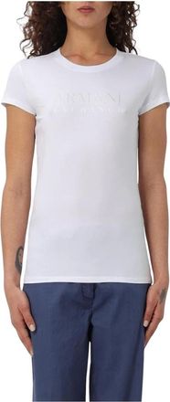 A|X Armani Exchange T-Shirts, female, White, M, White Logo Tee Shirt