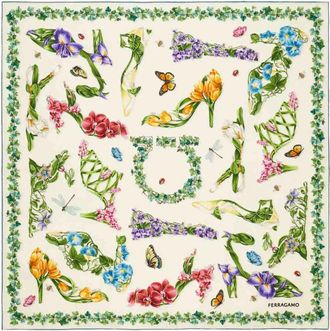 Ferragamo Green Eden Shoes Print Foulard