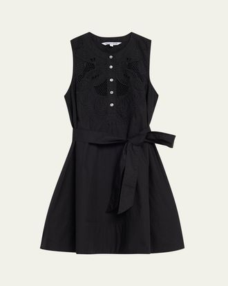 Veronica Beard Haleem Eyelet Poplin Mini Dress