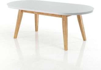 Oresteluchetta Oresteluchetta - Tavolo allungabile effetto legno laccato bianco cm. H.78xP.90xL.180