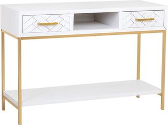 Wanderlust Deco Wanderlust Deco - Recibidor Dos Cajones Madera Y Metal 120x40x69h Cm
