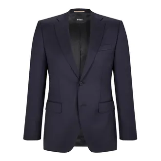 HUGO BOSS Jassen, Heren, Blauw, S, Wol, Blazerjurk Blue Jeckson B1