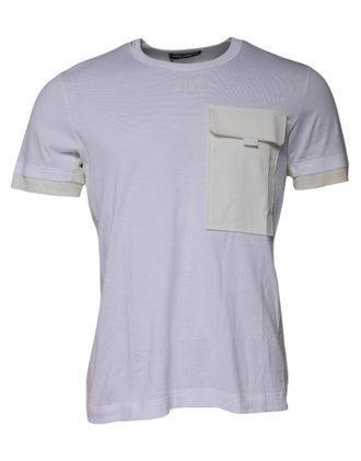 Dolce & Gabbana Mens White Cotton Crew Neck Short Sleeves T-Shirt