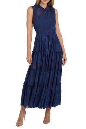 Love Token Sophie Tiered Maxi Dress In Navy