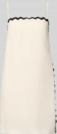 HUGO BOSS Leicht ausgestelltes Minikleid aus Lyocell-Leinen-Mix Modell KABARU in Offwhite, Gr&ouml;&szlig;e 34