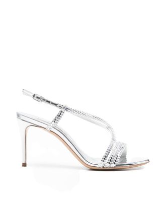 Casadei Silver Criss-cross Heels