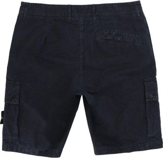 Stone Island Logo-Patch Cotton Cargo Shorts - Blue