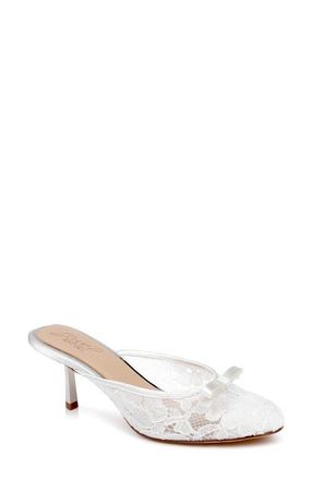 Badgley Mischka Elliot Mule in Ivory Satin at Nordstrom, Size 8.5