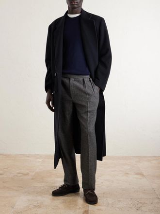 Ralph Lauren Purple Label Straight-Leg Checked Camel Hair Suit Trousers