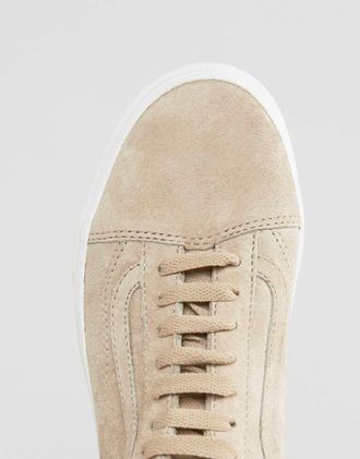 Vans Old Skool - Scarpe da ginnastica beige premium in pelle scamosciata-Bianco