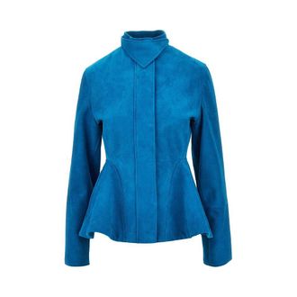 Alaia Suede leather Peplum jacket Woman 36