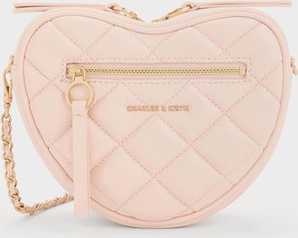 Charles & Keith Paffuto Quilted Heart Crossbody Bag