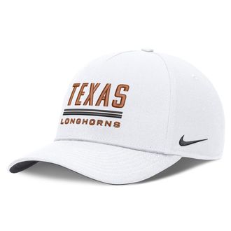Nike Texas Sideline Practice Rise Nike Mens Dri-FIT College Adjustable Hat in White | NC0610ATXE-RKB