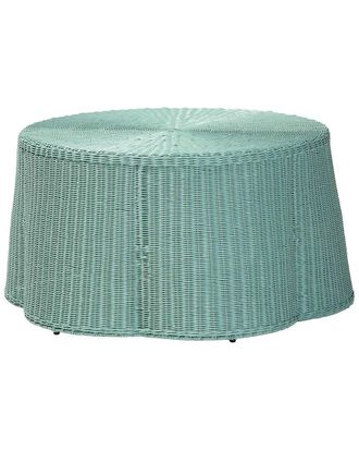 Baxton Studio Palm Bohemian Scalloped Rattan Coffee Table