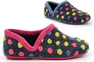 Generic Womens Slip On Slippers Ladies Carpet Slipper Size 5 Girls Slippers Size 7 Comfy Warm Knitted Slipper Slip In Rubber Sole Sizes 3-8 Blue/Fuchsia 7 UK