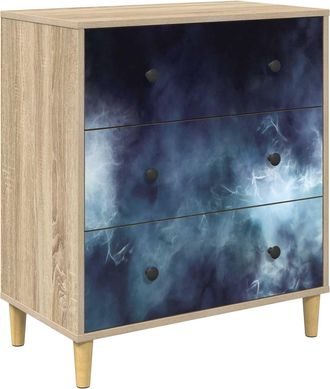 vidaXL Cajonera Raalte Impresi&oacute;n De M&aacute;rmol Azul 66 X 36,5 X 75 Cm Vidaxl