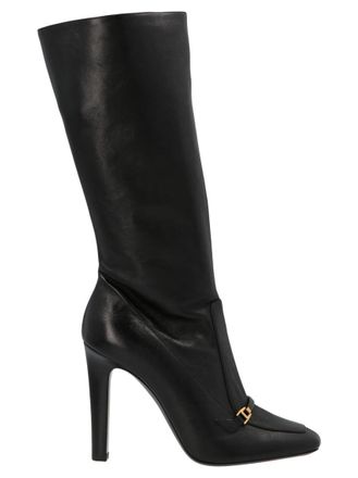 Saint Laurent Black Solid Priscilla Boots