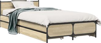 vidaXL Estructura De Cama Con Cabecero Roble Sonoma 80 X 200 Cm Vidaxl