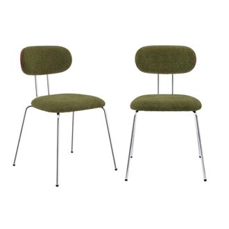 Sweeek Silla de madera curvada te&ntilde;ida de nogal y tejido repelente a agua