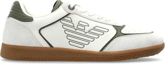Emporio Armani Sportschoenen met Logo - Heren - Sneakers - Beige - 44 EU - Leer - Schoenen
