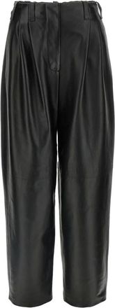 Givenchy Double Pleat Trousers in Leather - female - Givenchy - Leather Trousers - Black - XS - Trousers