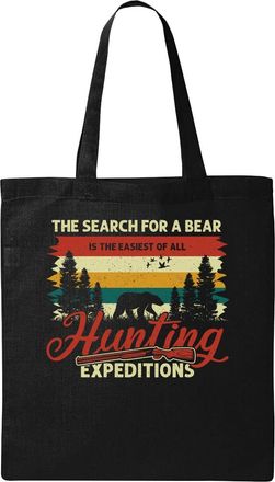 Generic The Search For A Beer Is The Easiest Of All Hunting Expeditions Natural Ecological Cotton Tote Bag Black