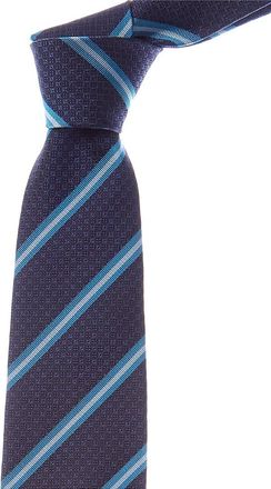 Etro Blue Stripe Silk Tie