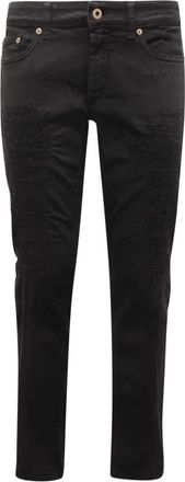 Dondup Gedistresseerde broek gemaakt in Itali&euml; - Dames - Slim Fit Jeans - Zwart - W30 - Jeans