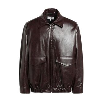 Maison Margiela Giacca Bomber in Ecopelle - - Jackets - Uomo - Rosso - M